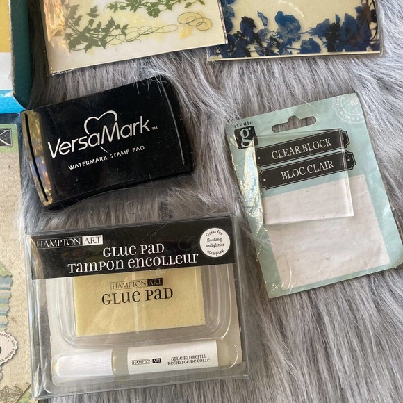 Martha Stewart STAMP AROUND THE PAGE Set Craft Bundle Clear Block Stamp Pad Art - Picture 4 of 12